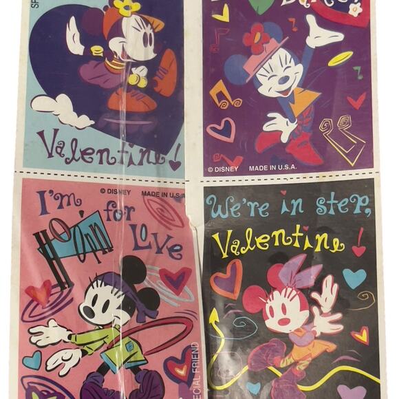 Vintage Disney Minnie Mouse Valentine Cards with Envelope 34 Cards New Old Stock - Picture 4 of 4